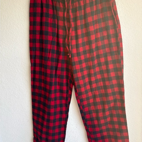 LL Bean Scotch Plaid Flannel Pajama Set Large Red Black Buffalo Check Rob Roy - Picture 6 of 6